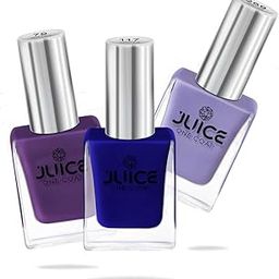 JUICE Quick-dry, Long Lasting, Chip Resistant, Gel Finish, High Gloss, F&D APPROVED COLORS & PIGMENTS 3 in 1 Nail Polish Combo 26-8