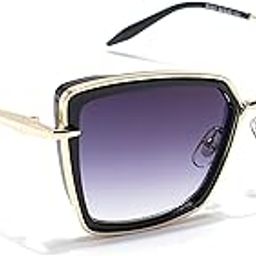 UV Protection Cateye Sunglasses for Women (Grey & Clear Lens | Black & Grey Frame - MG6014)-image-15