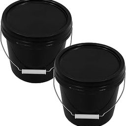 SAFIGLE 2pcs Plastic Water Bucket with Lid Portable Storage Container for Water Ice and More for Home Use Garden Camping and Outdoor Activities-image-37