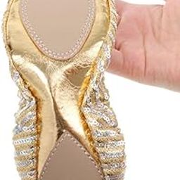 ™ Women Girls Ballet Dance Shoes PU Leather Soft Flat Heel Belly Slipper M | Belly Dancing | Adult Dancewear | Dancewear-image-79