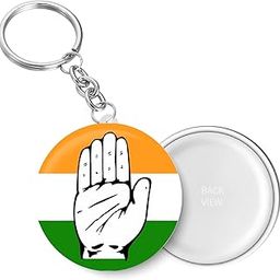 Indian National Congress Party I INC I Key Chain (Plastic, Multicolor, 44mm)-53