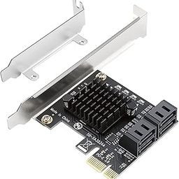 PCIE 4 Port SATA Controller Expansion Card with Low Profile Bracket, Marvell 9215 Non-Raid, Boot as System Disk, Support 4 SATA 3.0 Devices-10