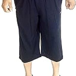 Mens Cotton Capri Plus Size with Three Mobile Pockets and Drawstring,embroieded Logo in Front Pocket for Mens and Boys-image-73
