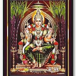 Pavan Photo Laminations Lalitha Devi for Pooja Tripura Sundari Mata Wall Painting Framed Home Decor (Wood,Matte,Brown,Small Size,6 x 8 Inch) B187S-image-55