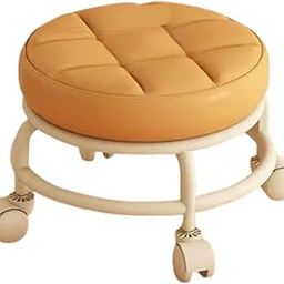 Merishopp Low Rolling Stool Round Low Height Low Roller Seat for Office Porch Playroom Orange | Home & Garden | Furniture | Ottomans, Footstools & Poufs-image-69