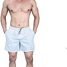 Men's White Swimming Shorts with 3 Pockets-image-32