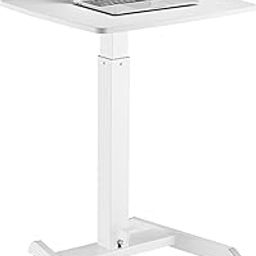 JIN OFFICE Alloy Steel Height Adjustable Matte Laptop Table Pnuematic|Sit Stand Laptop Table Desk With Lockable Wheels & Foot Pedal For Height Adjustment|Portable Standing Desk For Laptop-picture-30