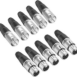 Kadence - 3 Pin XLR Solder Type Connector, 5 Male and 5 Female Plug Cable Connector Microphone Audio Socket, Made of Zinc Alloy for High Conductivity and Ultra-low Noise (5 pc)-image-79