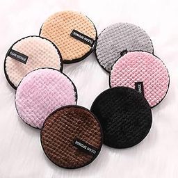 SUNISA Makeup Remover Pads Face Cleansing Puff Make Up Removal Sponge Double Layer Reusable For Home And Salon Use (Multicolor) Pack of 6-3