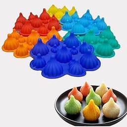 MoldBerry Silicone 13 Cavities Modak Shape Chocolates Mold | Modak Filling Mould, Cupcakes Decoration Cake Border Decorating for Ganesh Chaturthi Festival Theme Mold - Pack of 1 (Multicolor)-image-51