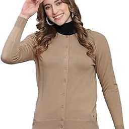 monte carlo Womens Solid Round Neck Full Sleeve Cardigan (1230708RN)-picture-4