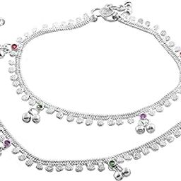 Heer Collection Traditional Jewellery For All Occassions Anklets Payal Pair for Women/Girls Alloy Anklet - Bzr_Payal 120 Neckles Chandak G (1-Pair)-39