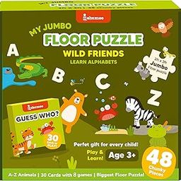 Shumee Educational Giant Floor Puzzle Game | 48 Pieces with 30 Cards 8 Games| Puzzle Mats for Floor to Develops Hand-Eye Coordination & Cognitive Skills | Gifts for Boys & Girls Ages 3, 4, 5, 6, 7-image-26