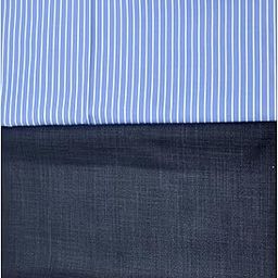 Men's Cotton-Blend Shirt & Poly-Viscose Pant Unstitched Executive Fabric Combo Set with Gift Box(Blue-01 : Blue,Shirt 2.3 Meters Pant 1.3 Meters)-picture-27