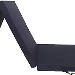 SAZ DEKOR Three Fold Folding Thick Exercise Mat Yoga Pad for Stretching Training Fitness Black PU Leather-image-34