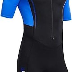 CLUB BOLLYWOOD Mens Shorty Wetsuit Full Body Front Zip for Surf Spearfishing M Blue-image-82