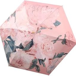 Floral Compact Umbrella for Women – Travel-Size Folding Sun & Rain Parasol – Lightweight Windproof Mini Umbrella with UV Protection – Portable Purse Outdoor, Gift & Daily Use-13
