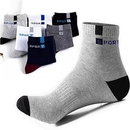 Comfortable 5 Pairs Cotton Sports Ankle Socks for Men-image-43