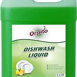 ORPITO Dishwash Liquid Gel Lemon Can Jar 5 Litre Fast Cleansing&Antimicrobial Action With Long-Lasting Hygienic&Refreshing, Leaves No Residue, Grease Cleaner For All Utensils (1, ROUND GREEN)-image-94
