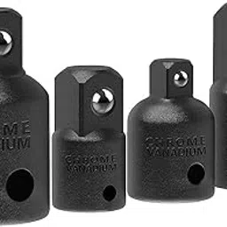 Serplex 4 Pc Socket Adapter & Reducer Set - 4 Sizes, Including 1/2" to 3/8" & 3/8" to 1/4" Adapters - Chrome Vanadium Steel-picture-31