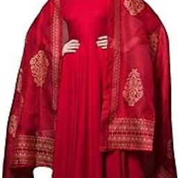 gosriki Women's Rayon Blend Solid Anarkali Kurta with Pant & Dupatta-picture-33