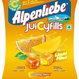 Alpen liebe Juicy Fills, Orange & Mango Flavour, Assorted Candy Pouch,121.5g, 45 pc (IMPORTED)-image-54