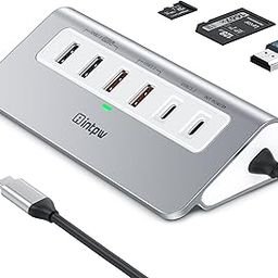 intpw USB C Hub 10Gbps, 9-in-1 USB 3.2 Hub with 4K@60Hz HDMI, Type-C 3.2, 2 USB-A 3.2, 2 USB-A 2.0, PD 100W, SD/TF Slot, Aluminum USB Hub for Laptop, iPhone 16/15 Series, MacBook Air/Pro and More-image-6