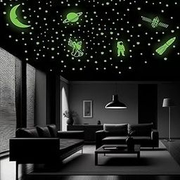HAPPINY Night Glowing Stickers Radium Stickers for Bedroom/Kid's Room || Glow in The Dark Radium Stars for Ceiling & Decorate Your Dream Walls-image-37