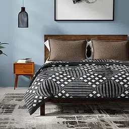 MAXNAP Black Geometric Pattern Double Blanket, 220 x 240 cm-picture-48