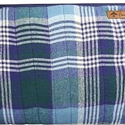 Canvastory Multipurpose Cotton and Velvet Pouch for Women | Travel/Cosmetic/Office/Stationery/Gadgets/Money/Handbag Organiser Pouch | Zipper Pouch for Girls (Blue Check)-image-88