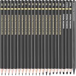 Amazon Brand - Umi Drawing And Sketching Pencils 24 Pencil Set (19 sketch pencils, 3 charcoal pencils, 1 graphite pencil and 1 eraser pencil)-14
