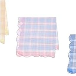 Kuber Industries 100% Cotton Women's Handkerchief Set of 12 Pcs (Checks Design 30 * 30 cm) -KU68 (CSKT623)-image-1