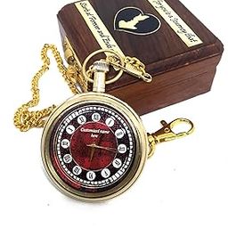 M.A & SONS Personalized Brass Pocket Watch Fully Customized Watch Chain and Wooden Box, Gandhi Watch Customized Engraved Special Gift for Dad, Husband Groomsmen, Anniversary Men/Women Best Gift-image-9