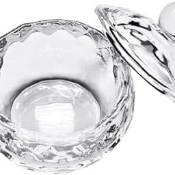 ELITEWAVE Acrylic Liquid Powder Dappen Dish Bowl Glass Crystal Cup Glassware with Lid for Nail Art Manicure Care Tools (1Pcs Pack).-45