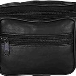 Lather Waist Bag for Men Women with Adjustable Strap,Water Resistant,Soft Synthetic Material (Black)-19
