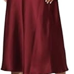 DN- 409 Mid Length Satin Skirt Maroon-picture-36