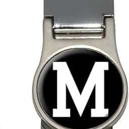Letter M Initial Black White Money Clip-image-65