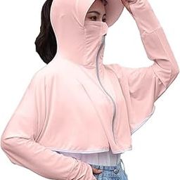 Size-L Pink Women's UV Protection Jacket, Lightweight Summer Sun Screen Hoodie with Visor, UPF 50+ Protection for Outdoors, Shirt Full Zipper Sun Protection Jacket- FIT 50-65 KG-picture-35