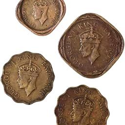 ShubhCoins British India Collection of George VI, Set of 4, Anna Series, Brass, Good for Kids Above 5 Years, Coin Collection Education Set for Kids, Years-1942-1944 (Mix Years)-19