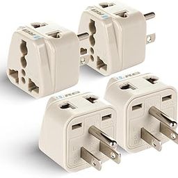 Orei India US Converter Plug, India to USA, Philippines, Canada Travel Adapter - Type B Plug - 2 in 1 - Perfect for Laptop, Camera, Charger and More - CE, RoHS - 4 Pack - Beige-image-100
