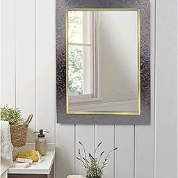 Stuthi Arts Wall Mirror/Makeup Mirror/Bathroom Mirror/Dressing Mirror 4 Size (Rectangular & Framed) Color Code -05-S-A-Brown (25 X 34 Centimeter)-12