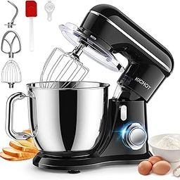 Stand Mixer, KICHOT 10+P Speed 4.8 Qt. Household Stand Mixers, Tilt-Head Dough Mxier with Dough Hook, Beater, Wire Whisk & Splash Guard Attachments for Baking, Cake, Cookie, Kneading, SM-1533-picture-12