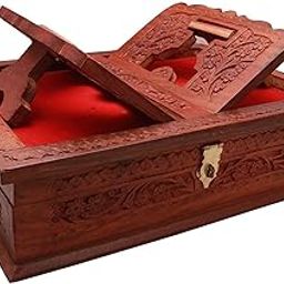 Rosewood Book Stand with Storage Box, Handcrafted Wooden Jewelry Box, Large-image-46