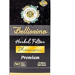 Bellissimo Herbal Cigarette, Tobacco & Nicotine free Herbal Filter Dhoompan, Premium Flavor, Rolled in Tendu Leaves, Helps Quit, Non-Addictive Cessation, 10 Pack of 200 Sigg-image-91