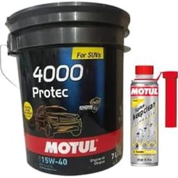 Motul 4000 Protec 15W-40-7L API CI-4/SL Mineral Engine Oil for Diesel Cars with System Keep Clean Diesel (300ml) Combos-image-58
