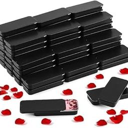 Hunky Dory 24pcs 10gram Aluminium Small Slide Top Tin Lip Balm Tins with Lids Rectangular Metal Tins Containers for Lip Balm, Candies, Jewelry, Crafts Pills, Storage Kit, Cosmetic & Beauty (Black)-image-7