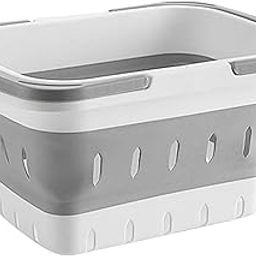 ATORSE Folding Laundry Basket with Drainage Hole Accesssory Laundry Storage Bin Grey|Home & Garden|Household Supplies & Cleaning|Laundry Supplies|Hampers-image-12