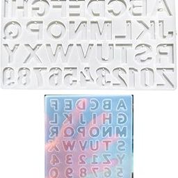 SNOOGG Pack of 2/2 Piece of Small and Big Size ABCD Mold Mould Epoxy Resin Casting Moulds for Resin, Resin Casting Alphabet Number Molds, Reusable Epoxy Molds for DIY Keychain Pendant Earring-picture-1