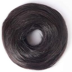 Messy Bun Scrunchie | High Density Human Hair Bun Extension | Medium Brown-image-28