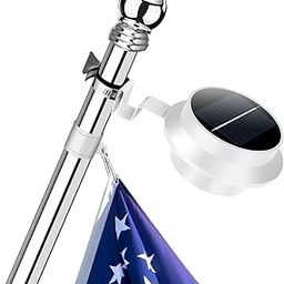 Flag Pole Light Solar Powered Upgraded Solar Flagpole Light Adjustable Metal Bracket & Clamp Fits 1-1.5" Flag Pole, Waterproof Outdoor Dusk to Dawn LED Flagpole Solar Light for American Flags Decor-image-23